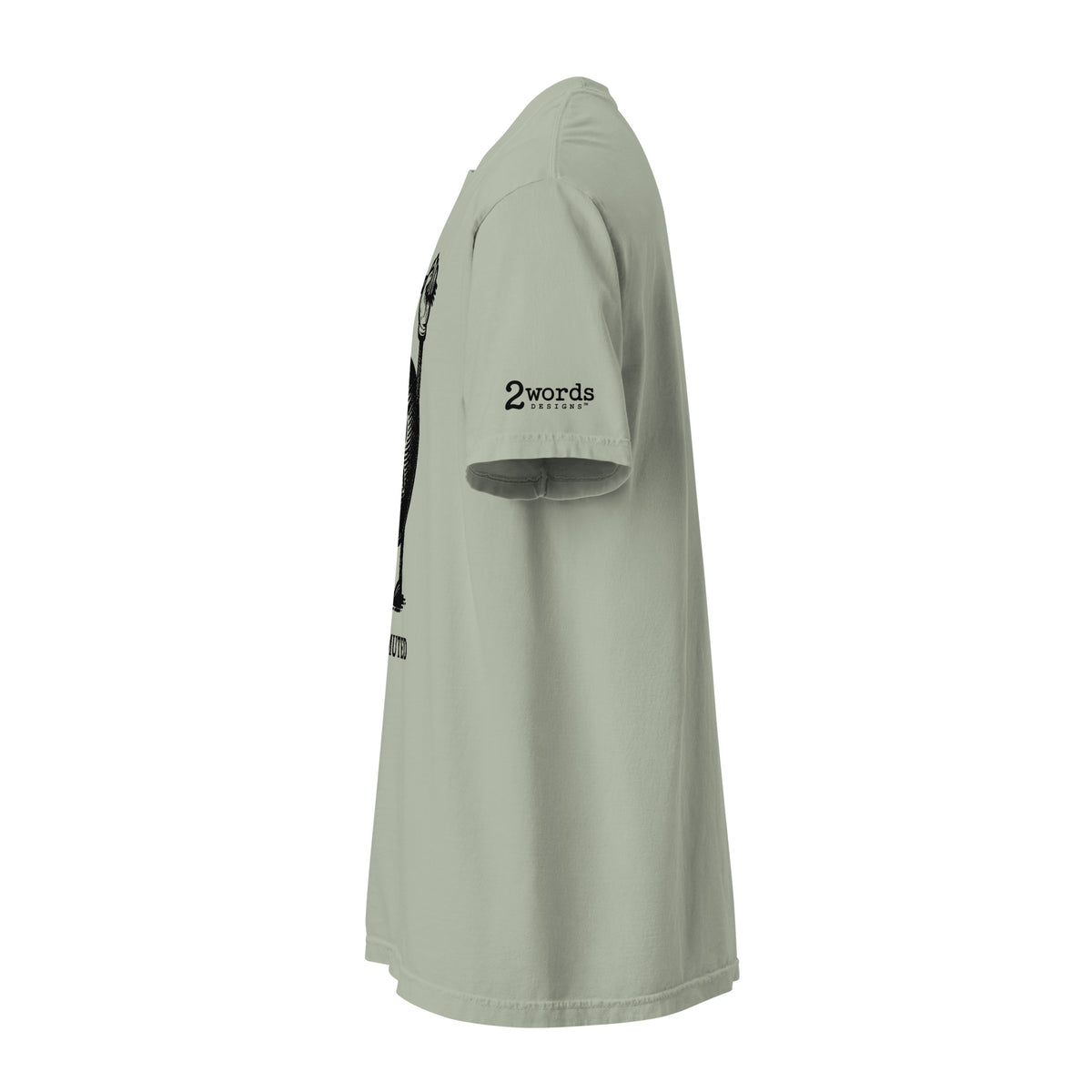 2 Words Designs logo on left sleeve.