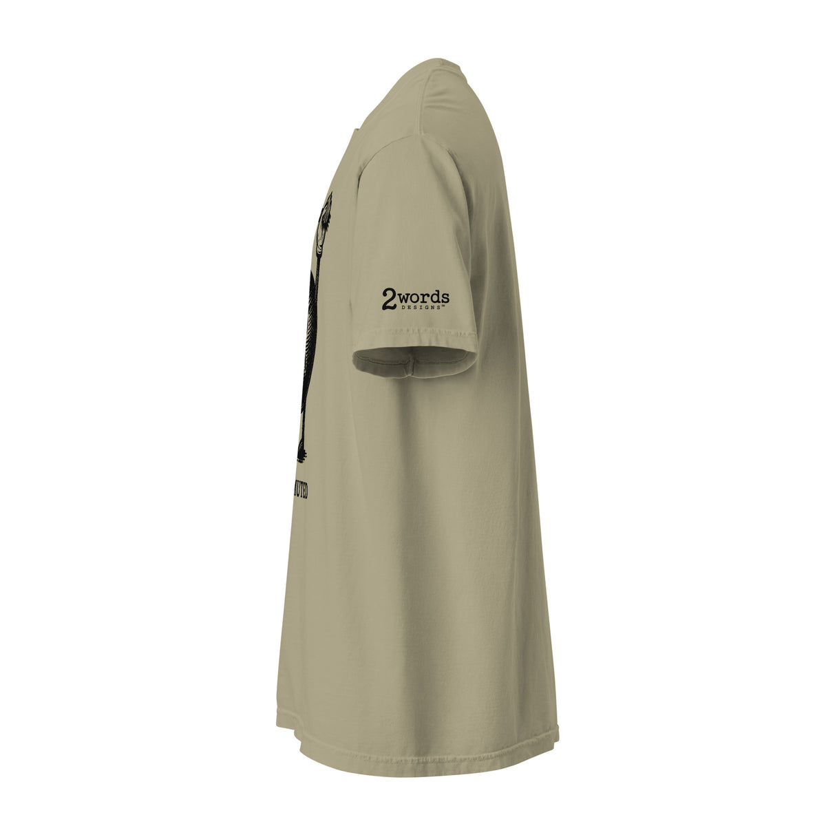 2 Words Designs logo on left sleeve.