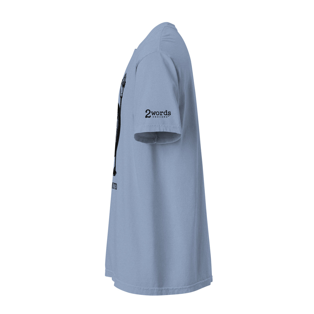 2 Words Designs logo on left sleeve.